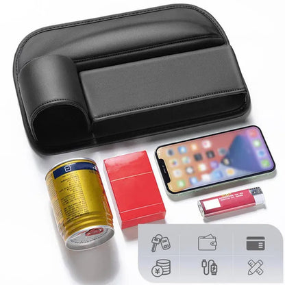 1/2pcs PU Leather Multifunctional Car Seat Gap Organizer Filler Console Side Pocket Catcher with Cup Holder for Phone Wallet Card Key Cigarette