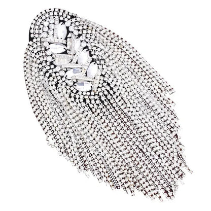 2 Color Handmade Shoulder Jewelry Tassel Rhinestones Epaulettes Clothing Accessories Brooch Epaulet Shoulder Brooches
