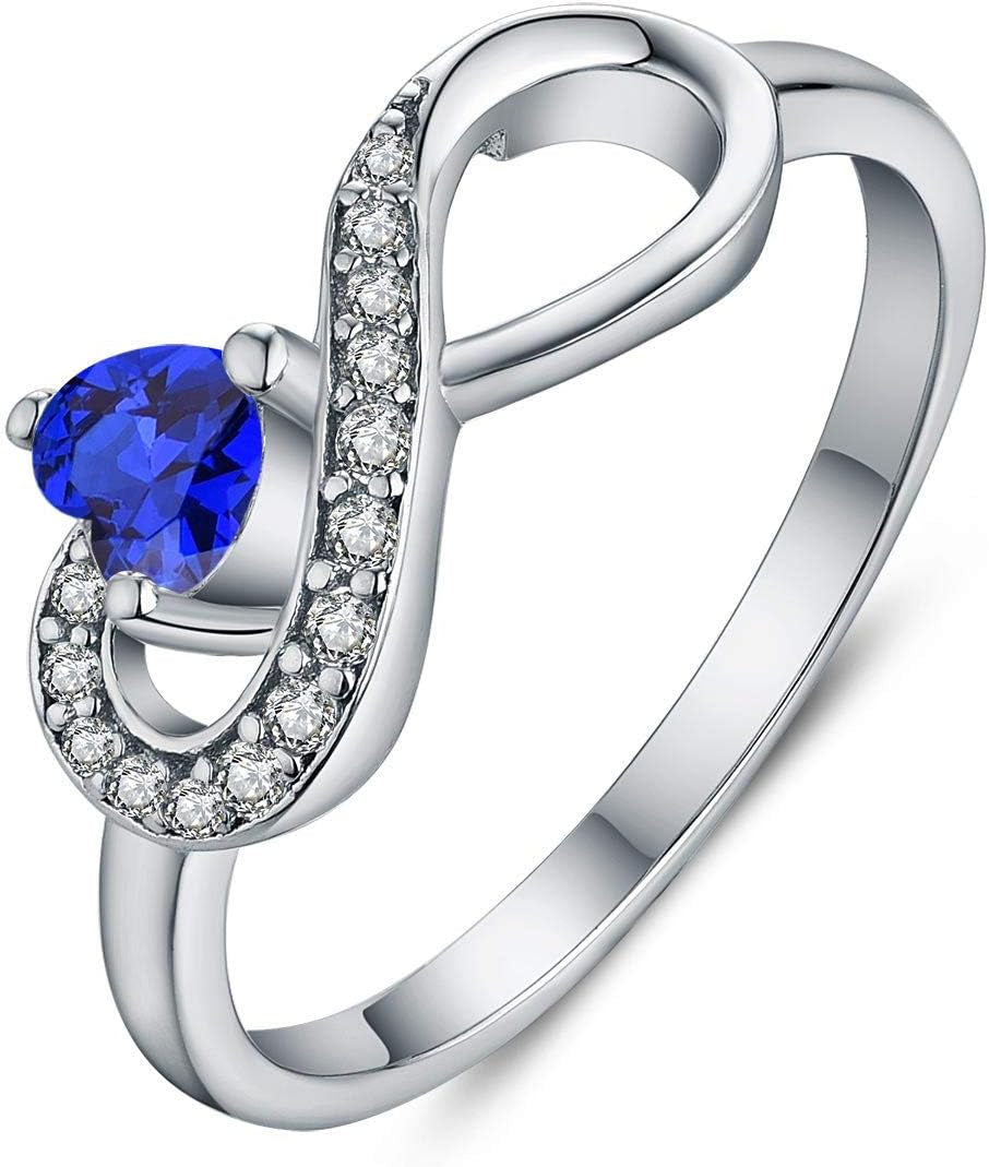 Infinity Heart Promise Rings for Her Sterling Silver Friendship Ring