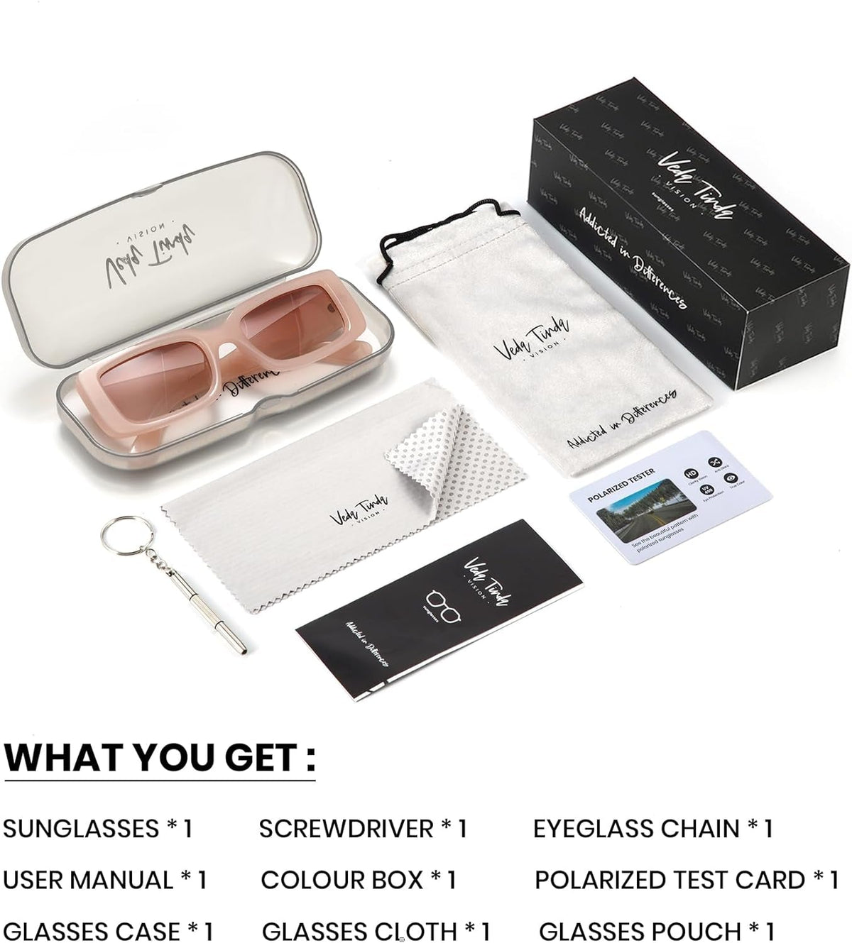Rectangle Sunglasses Men Tinted Polarized Big Square Retro 90S Vintage Y2K Glasses for Women UV Protection