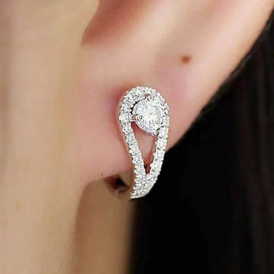 1 Pair Diamond Huggie Earrings for Women Bridal Wedding Earrings Jewelry Gift