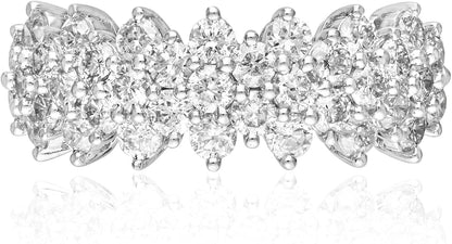14K White Gold Natural White Diamond Ring for Women | Ethically, Authentically & Organically Sourced (Round-Cut) Shaped Diamond Hand-Crafted Jewelry for Her | Diamond Ring for Women