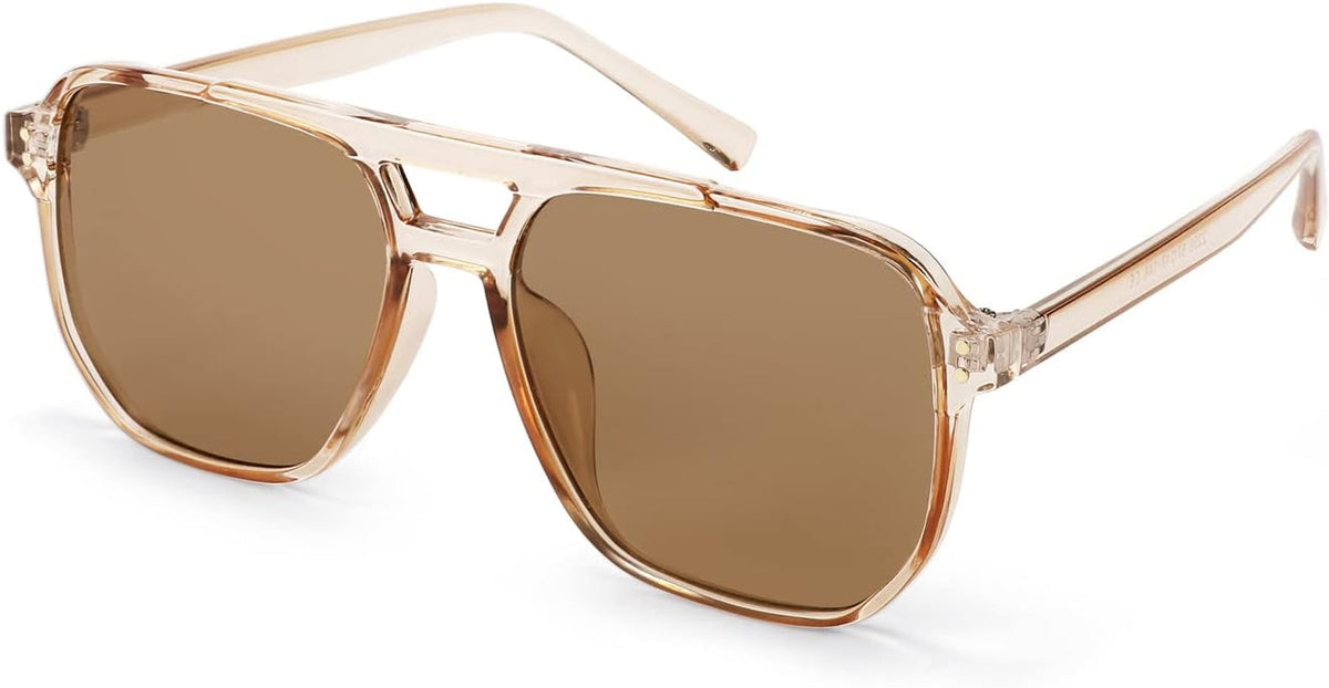 Retro Square Aviator Sunglasses Women Men 70s Vintage Trendy Plastic Frame Sun Glasses B2835