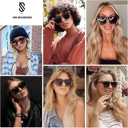 Fashion Oversized Square Cat Eye Polarized Sunglasses for Women Trendy Cateye Style Womens Sunglasses SJ2179