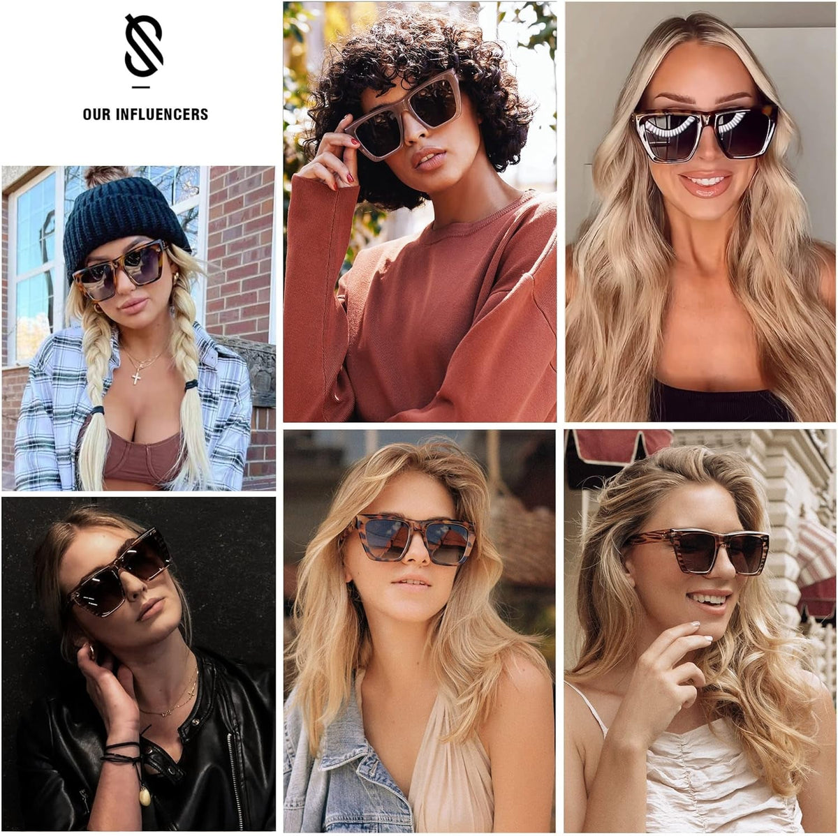 Fashion Oversized Square Cat Eye Polarized Sunglasses for Women Trendy Cateye Style Womens Sunglasses SJ2179
