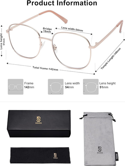 Classic Square Blue Light Blocking Glasses for Women Men Stylish Computer Glasses SJ1137