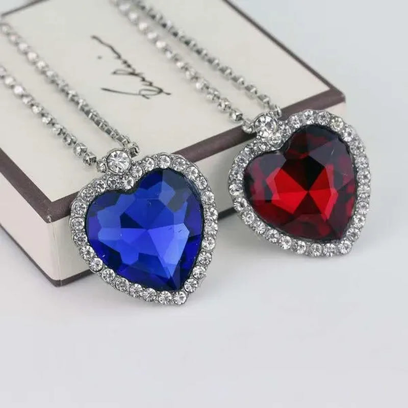 Titanic Heart of Ocean blue heart love forever pendant Necklace