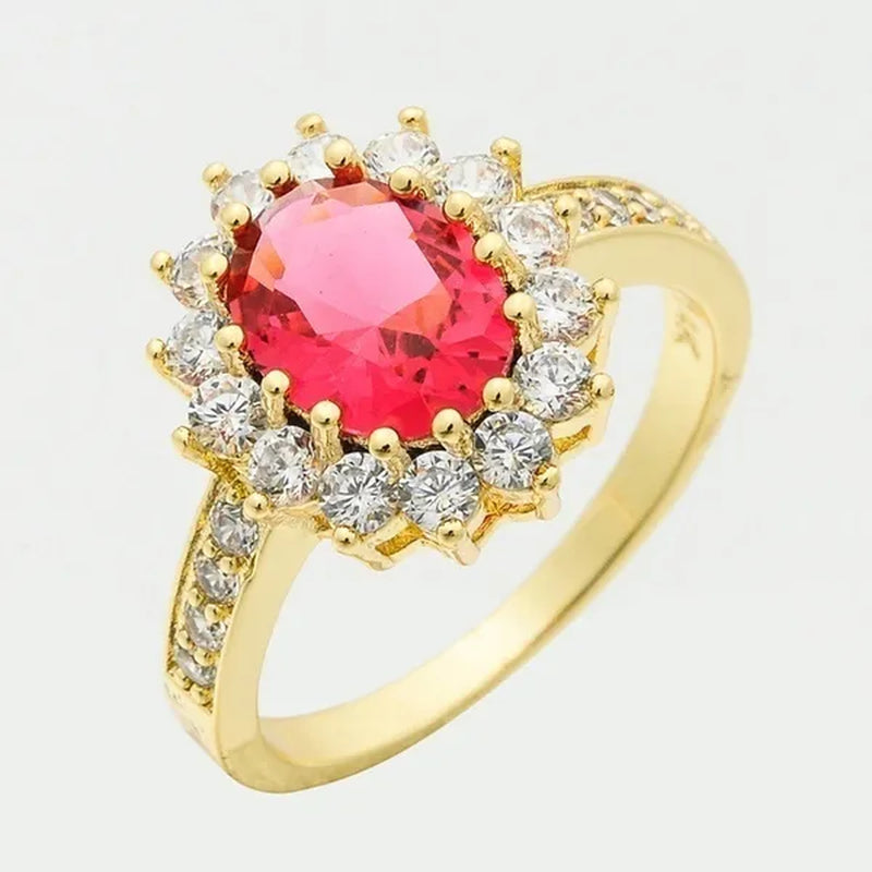 Natural 3.26ct Ruby Diamond 14k Yellow Gold Ring Size6-10