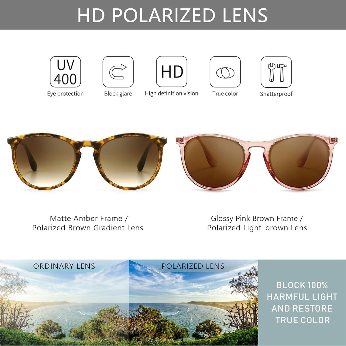 Vintage round Sunglasses for Women Men Classic Retro Designer Style