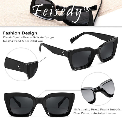 Classic Women Sunglasses Fashion Thick Square Sun Glasses Chunky Frame UV400 B2471