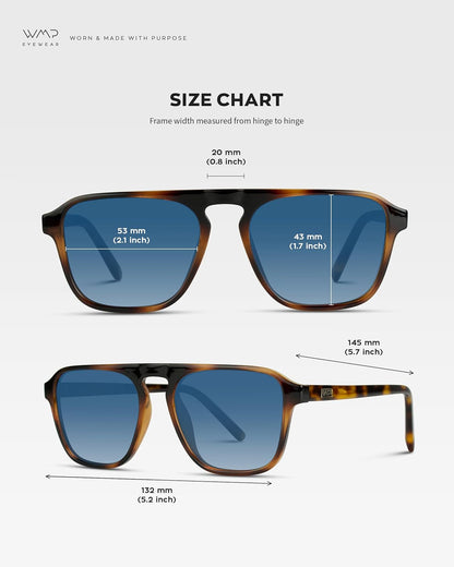 Polarized Modern Aviator One-Bridge Square Mens Sunglasses