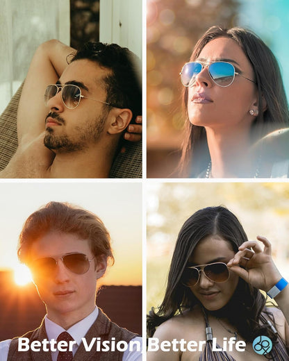 Polarized Aviator Sunglasses for Women Men, UV400 Protection Lens and Lightweight Metal Pilot Frame