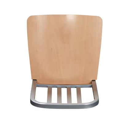 Washington 30 In. Silver Slat Back Metal Bar Stool with Wood Seat Set of 2