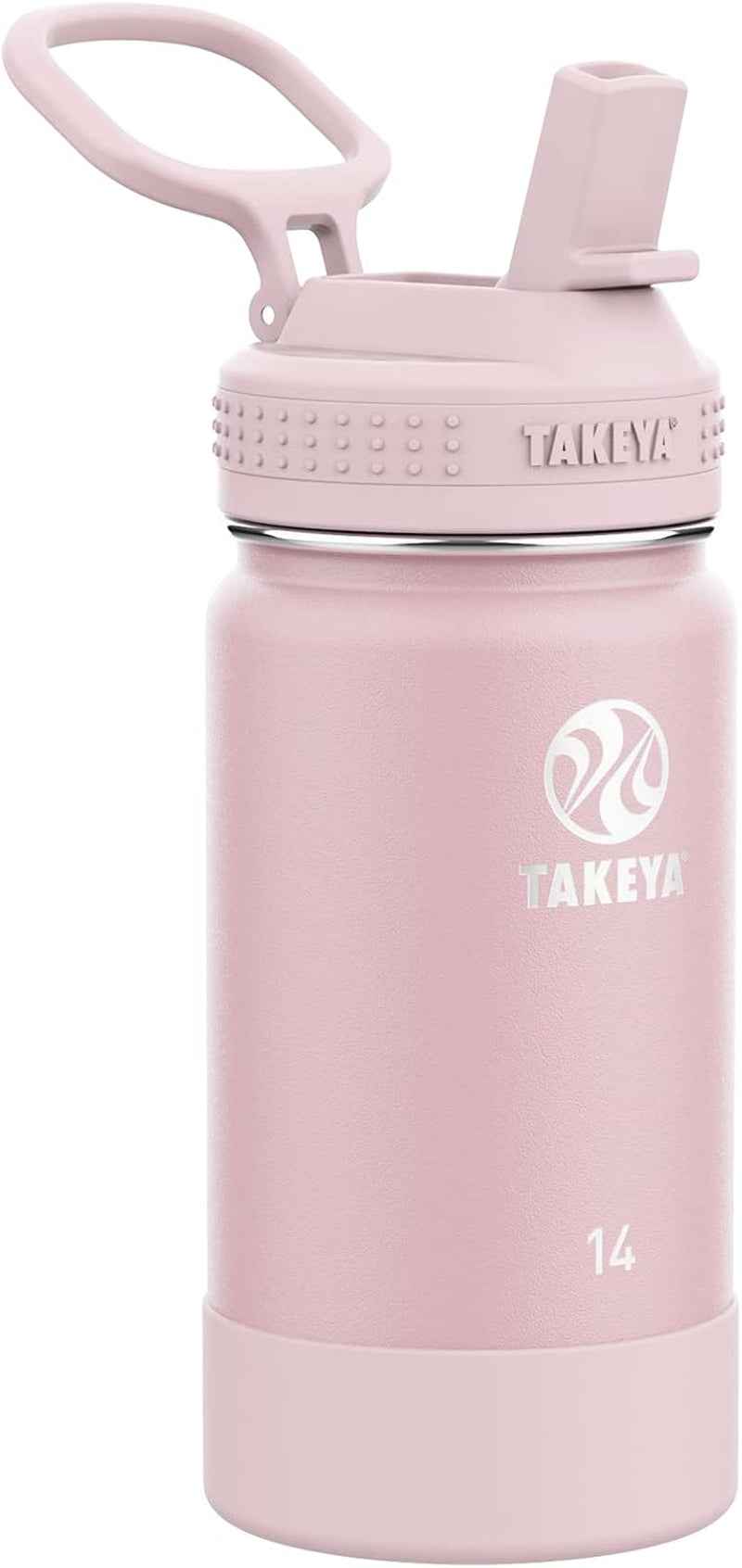 Actives Kids 14 Oz Vacuum Insulated Stainless Steel Water Bottle with Straw Lid, Blush
