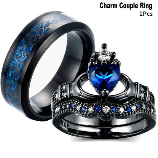 1Pcs Luxury Couple Rings Natural Gemstones rings Promise Rings 925 Sterling Silver Rings for Women Stainless Steel Rings for Men Romantic Mens Ring Wedding Engagement Ring Fine Jewelry Accessories