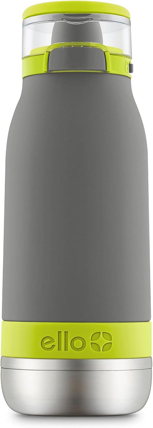 Emma 14Oz Vacuum Insulated Stainless Steel Kids Water Bottle with Straw and Built-In Carrying Handle and Leak-Proof Locking Lid for School Backpack, Lunchbox and Outdoor Sports