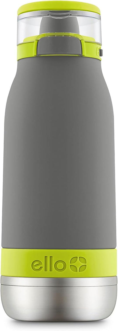 Emma 14Oz Vacuum Insulated Stainless Steel Kids Water Bottle with Straw and Built-In Carrying Handle and Leak-Proof Locking Lid for School Backpack, Lunchbox and Outdoor Sports