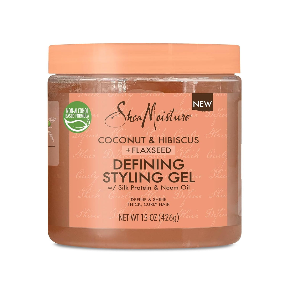 Defining Styling Gel for Thick, Curly Hair Coconut and Hibiscus Paraben-Free Frizz Control Styling Gel 15 Oz