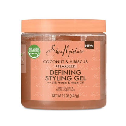 Defining Styling Gel for Thick, Curly Hair Coconut and Hibiscus Paraben-Free Frizz Control Styling Gel 15 Oz