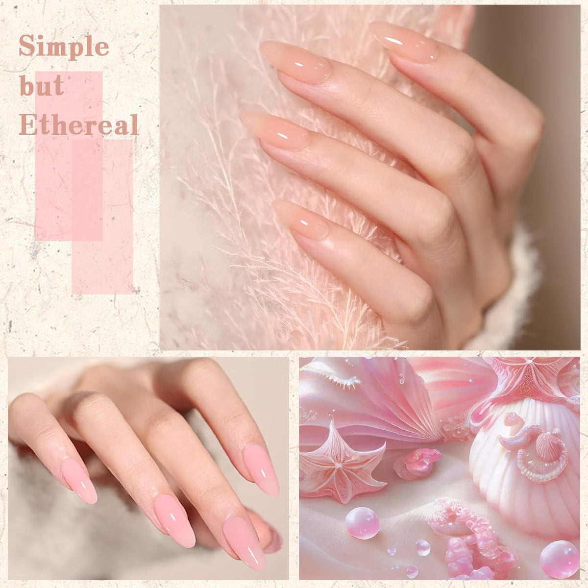 Jelly Pink Gel Nail Polish Set of 10 Colors Nude Gel Polish Kit UV LED Soak Off Nail Polish Gel Home DIY Manicure Nail Art Salon Varnish