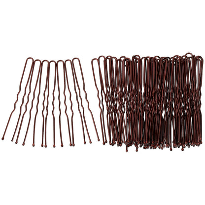 300 Hair Bun Bobby Pins U Shaped Pin Hair Grips to Clip Ballet Hair Net for Women 6 CM/2.3 Inch Brown
