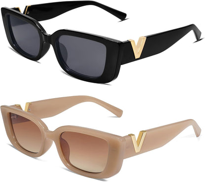 Rectangle Sunglasses for Women 90s Retro Trendy Y2K Classical Vintage Square Shades AR82037