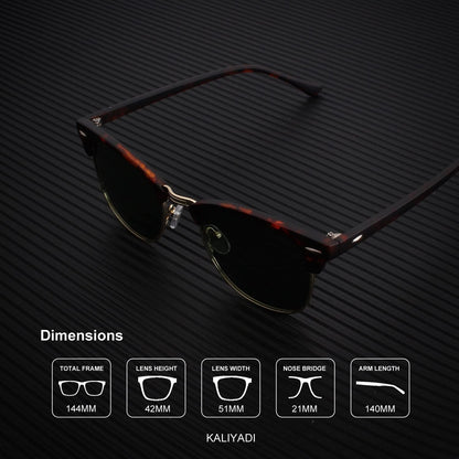 Polarized Sunglasses for Men and Women Semi-Rimless Frame Driving Sun Glasses UV Blocking