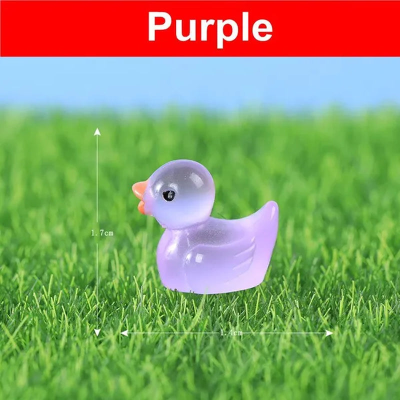 100/50/25/5PCS Mini Luminous Resin Ducks Glow in The Dark Miniature Ornament Tiny Ducks For DIY Fairy Garden Micro Landscape Potted Decoration