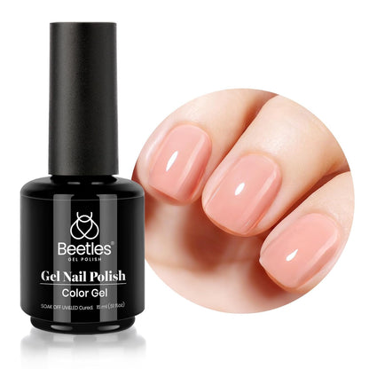Beetles Neutral Gel Nail Polish 15ml Nude Pink Polish Set Pink Jelly Soak Off U V LED Nail Lamp Translucent Nail Art Gel
