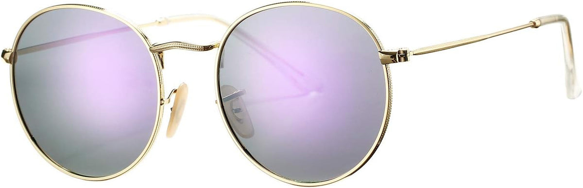 Small Round Metal Polarized Sunglasses for Women Retro Designer Style