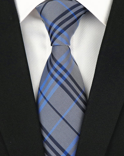 Men'S Gingham Check Stripe Ties Pattern Business Formal Designer Neckties 3.15"
