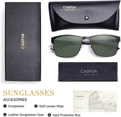 Metal Mens Sunglasses Polarized Protection for Driving Hiking Golf