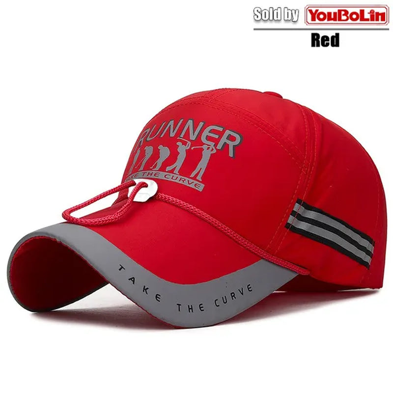 Extended Brim, Quick Drying Fabric, Reflective Strip and Windproof Rope, Outdoor Sport Baseball Cap. New Fashion Casual UV Proof Snapback Hats Suitable for Mountaineering and Fishing in Summer