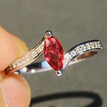 Eye  Silver Anniversary Statement Multilayer Crown Eye Ring Natural Gemstones Ruby Ring Wedding Bride Engagement Band Charm Party Ring Jewelry