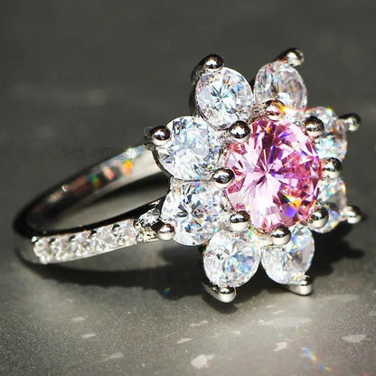 Silver Natural Gemstones Aquamarine Ring Wedding Birthstone Bride Engagement Crossing Brand  Ring Jewelry Size 6 7 8 9 10