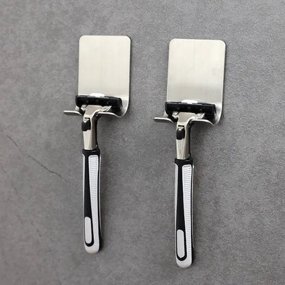 304 Stainless Steel Razor Holder Men Shaving Shaver Razor Stand Shelf Shaving Razor Storage Rack Bathroom Hook Organizer
