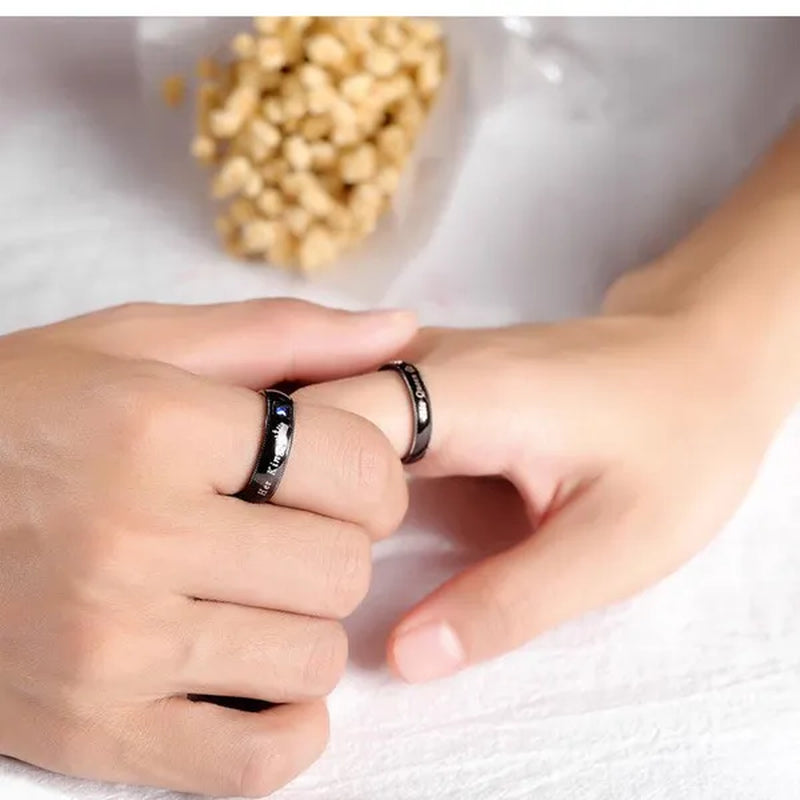 His Queen and Her King Stainless Steel Couple Ring Engagement Wedding Ring for Lovers Anniversary Valentine's Gift Christmas Gifts