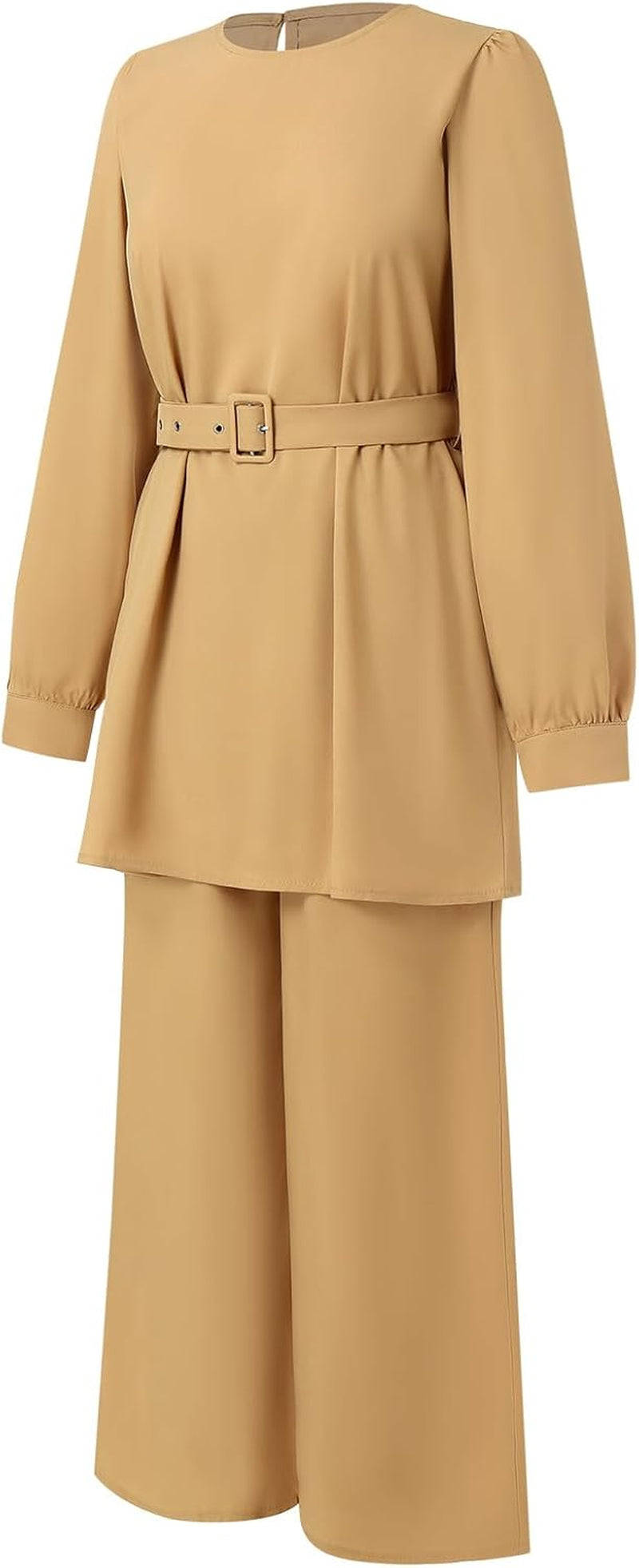 Abayas Dress for Women Muslim Long Sleeve Loose Top Pants 2 Pcs Dubai Islamic Muslim Women Matching Sets