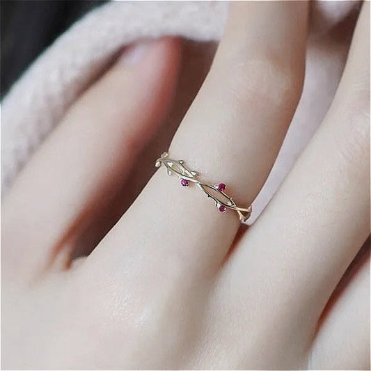 Simple Fashion Natural Ruby Gemstone Bridal Wedding Ring for Womens Engagement Wedding Party Diamond ring Engagement ring Valentine's Day Present Size 5-12 YOHAPP