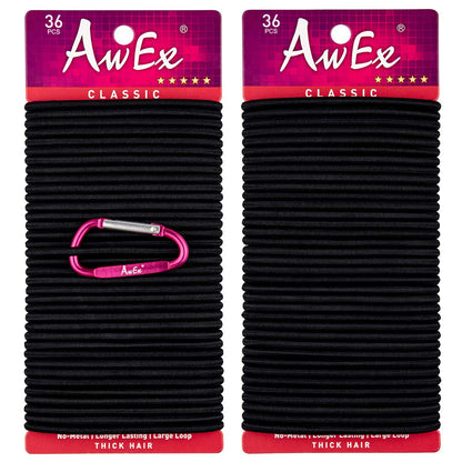 Hair Ties for Thick Hair, 4 Mm (0.16 Inch) Thick, 170 Mm (6.7 Inches) Long, No Metal Elastics, Big Hair Bands, 72 Count