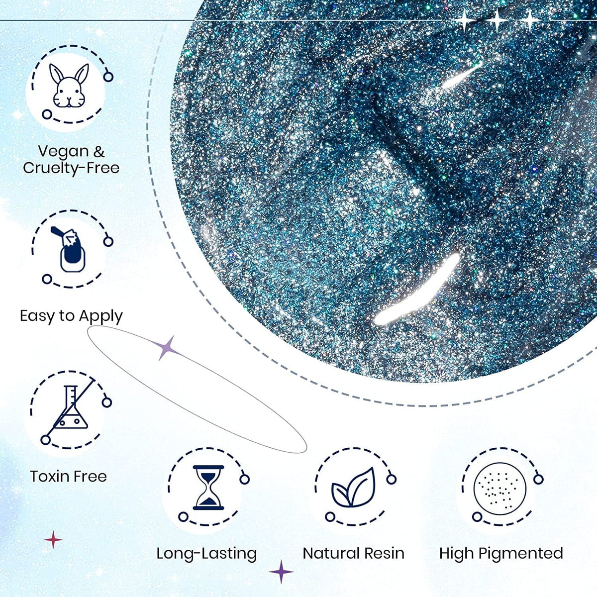 Reflective Cat Eye Gel Nail Polish Sparkling Holographic Magnetic Nail Polish Gel 9D Cateye Gel Polish Set 12 Colors with Magnet for Home DIY Manicure Nail Salon