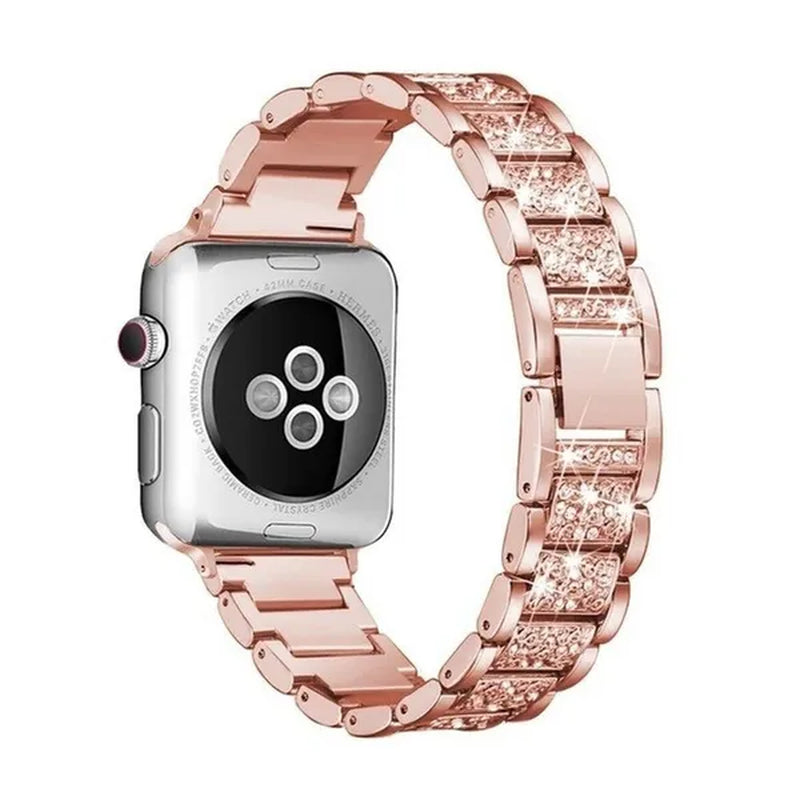 For Apple Watch Band 40mm 44mm 38mm 42mm women Diamond Band for Apple Watch series 6 5 4 3 2 1 iWatch bracelet stainless steel strap For Fitbit Charge 2/3/4 Blaze/Fitbit Versa Lite