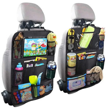 Car Backseat Organizer with Touch Screen Storage Pockets Cover Car Seat Back Protectors for Travel Trip Kids Car Accessories