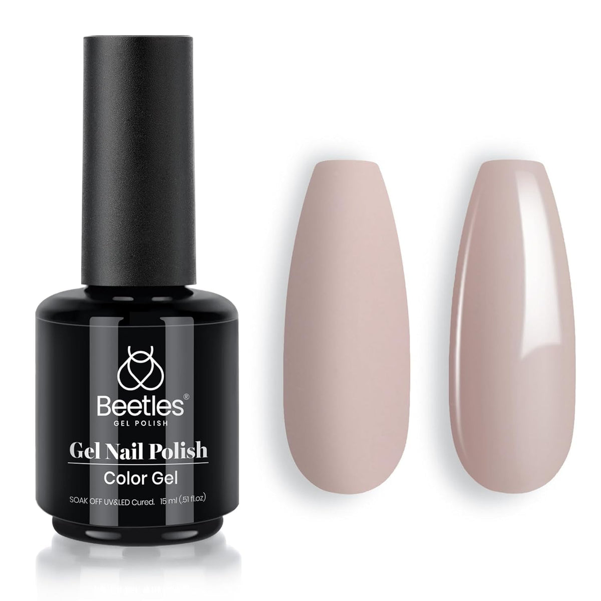 Beetles Gel Nail Polish, 1 Pcs 15ml White Color Soak Off Gel Polish Nail Art Manicure Salon DIY Gel Nail Design Decoration at Home Nail Lamp Needed Nails Minicure Kit Gift