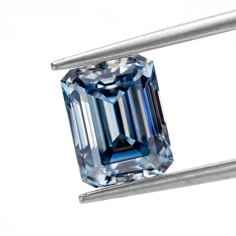 HOLYCOME Best Loose Gemstones Moissanite Diamond Excellent Crushed Ice Cushion Asscher Cut Dark Vivid Blue Color Stone for Jewelry Diamond Ring