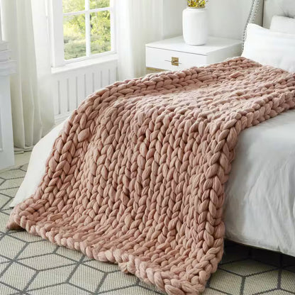 Berenice 40 In. X 60 In. Blush Throw Blanket Cozy 100% Polyester