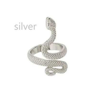 12/8/5/2/1Pcs: Lnnovative snake ring, movable mouth ring, Old gold, old silver, rose gold, gold, gun black，silver,6colors to choose from