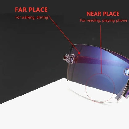 Rimless Diamond-cut Reading Glasses Anti-blue Light and Blue Film Integrated for Women Men Full Degree +1.0 +1.5 +2.0 +2.5 +3.0 +3.5 +4.0