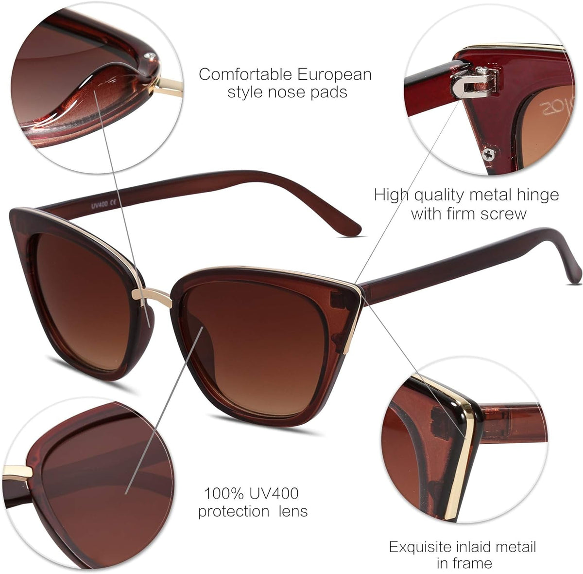 Cat Eye Designer Sunglasses Fashion UV400 Protection Glasses SJ2052