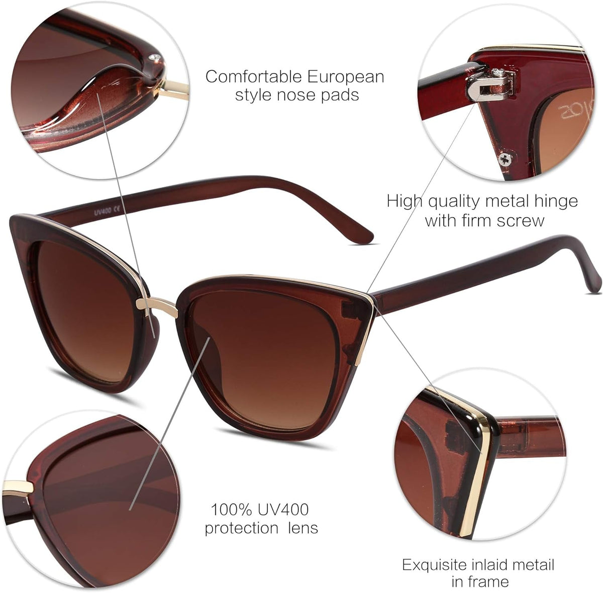 Cat Eye Designer Sunglasses Fashion UV400 Protection Glasses SJ2052